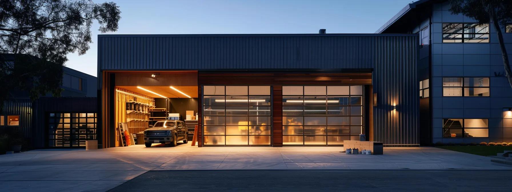 a modern cherry hill home is prominently showcased under an industrial workshop setting, demonstrating a sleek waterproofing application in progress, with the focus on innovative materials and tools that emphasize the financial benefits of investment and protection.