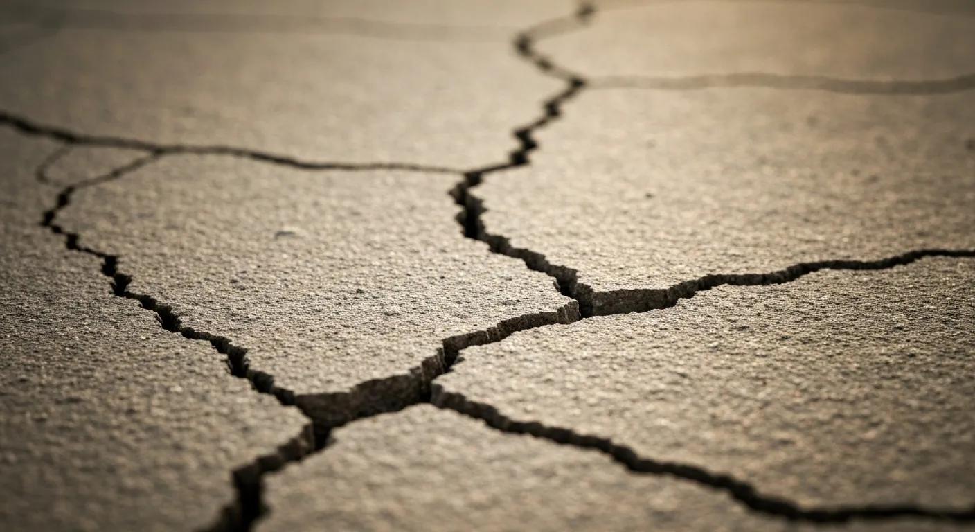 Close-up view of foundation wall cracks, highlighting their potential as direct pathways for moisture intrusion